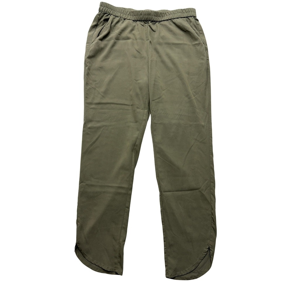 Marine Layer Jogger Pants Mens M Green Re-Spun Elastic Waist Slit Hem Casual